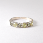 Silver Peridot Ring, Half Eternity Band, Multi Stone Ring