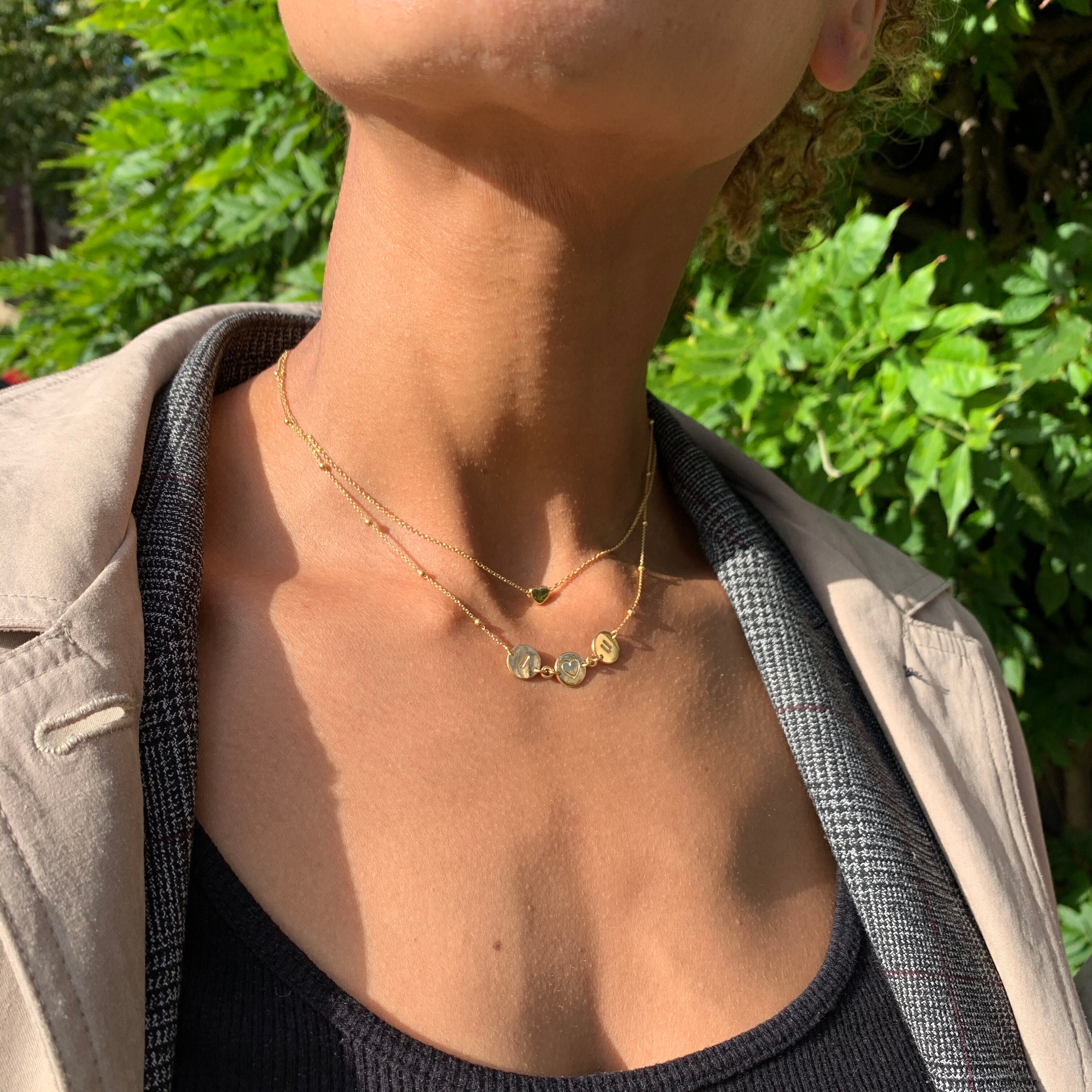 Small Heart Necklace set in 18k Gold Vermeil over Sterling Silver, Dainty Pendant Gift Idea for Mom, or Daughter