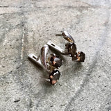 Smoky Topaz Earrings - Brown Diamond Earrings - Two Stone Earrings