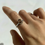 Vintage Oval Brown Diamond Ring in 925 Sterling Silver, perfect for everyday elegance and special celebrations.