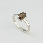 Smoky Topaz Ring - Brown Diamond Ring - Vintage Oval Ring made in 925 Sterling Silver. Ideal for everyday wear and perfect for birthday gifting and special occasions.