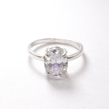 Solitaire Diamond Ring - Diamond Engagement Ring, Silver Sparkly Ring