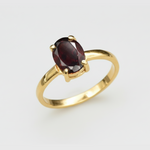 Natural Garnet Ring made in 18k Gold Vermeil with Natural Red Garnet in Prong setting, January Birthstone gift idea, symbolizes love, passion & commitment, ideal for everyday wear and perfect for birthday gifting and special occasions.