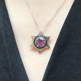 Star Pendant - Amethyst Statement Necklace - Large Star Necklace