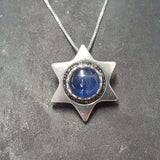 Star Pendant - Kyanite Necklace - Blue Star Necklace