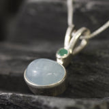 Stylish 925 Sterling Silver Pendant showcasing a stunning Oval Aquamarine, ideal for everyday wear and meaningful gifts.