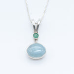 Natural Aquamarine Pendant made in 925 Sterling Silver with Oval Natural Blue Aquamarine in Bezel setting, March Birthstone gift idea, symbolizes courage & good luck, ideal for everyday wear and perfect for birthday gifting and special occasions.