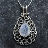 Statement Moonstone Pendant - Rainbow Moonstone Necklace - Large Boho Necklace