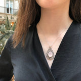 Statement Moonstone Pendant - Rainbow Moonstone Necklace - Large Boho Necklace