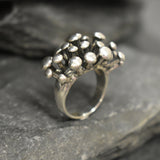 Statement Mushroom Ring - Large Boho Ring - Artistic Silver Ring