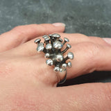 Statement Mushroom Ring - Large Boho Ring - Artistic Silver Ring