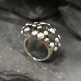 Statement Mushroom Ring - Large Boho Ring - Artistic Silver Ring