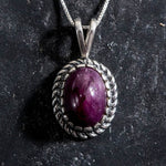 Natural Ruby Pendant made in 925 Sterling Silver with Oval Natural Red Ruby in Bezel setting, July Birthstone gift idea, symbolizes nobility, purity, and passion, ideal for everyday wear and perfect for birthday gifting and special occasions.