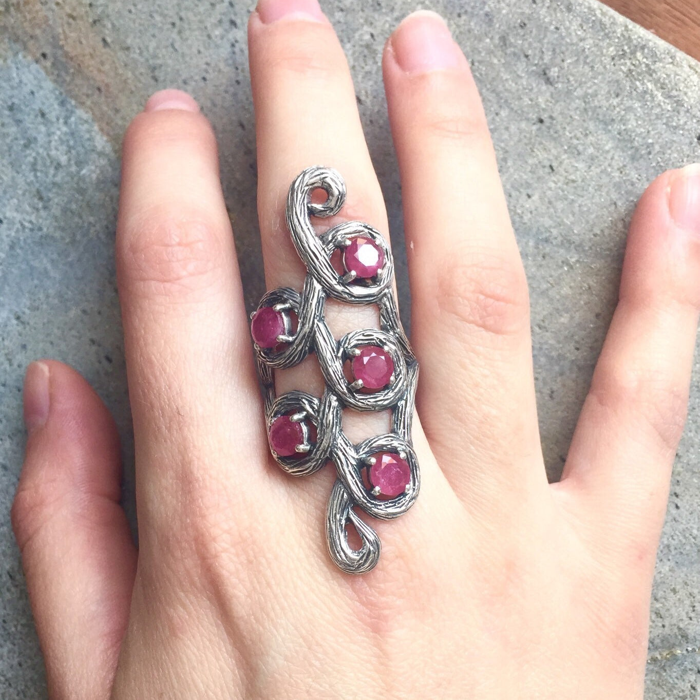 Elegant 925 Sterling Silver Natural Ruby Ring, perfect July birthstone gift symbolizing passion and nobility for any occasion.