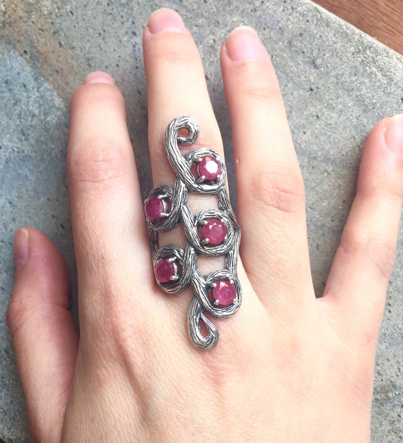 Elegant 925 Sterling Silver Natural Ruby Ring, perfect July birthstone gift symbolizing passion and nobility for any occasion.