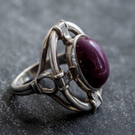 Stunning 925 Sterling Silver ring showcasing a natural oval ruby, a timeless gift for July birthdays and cherished moments.