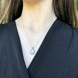 Tanzanite Necklace - Oval Tanzanite Pendant - Blue Vintage Necklace