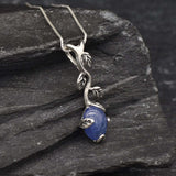 Tanzanite Pendant - Blue Leaf Necklace - Blue Drop Necklace