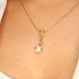 Tanzanite Pendant - Blue Leaf Necklace - Blue Drop Necklace