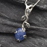 Tanzanite Pendant - Blue Leaf Necklace - Blue Drop Necklace