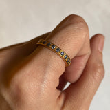 Gold Tanzanite Ring, Blue Eternity Ring, Meaningful Gift For Sister