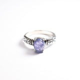 Tribal Purple Ring - Gold Tanzanite Ring - Vintage Boho Ring