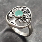 Natural Emerald Ring made in 925 Sterling Silver with Round Natural Green Emerald in Bezel setting, May Birthstone gift idea, symbolizes growth, harmony, and deep emotional healing, ideal for everyday wear and perfect for birthday gifting and special occasions.