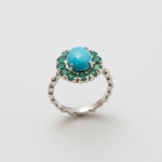 Beautiful 925 Sterling Silver ring showcasing a gleaming round natural turquoise, perfect for special occasions and meaningful gifts.