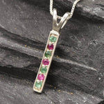 Elegant 925 Sterling Silver Pendant featuring a Round Natural Green Emerald, May birthstone, an ideal gift for special occasions.