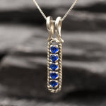 Beautiful Created Sapphire Pendant in 925 Silver, ideal September birthday gift, represents truth and sincerity for special occasions.