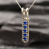 Beautiful Created Sapphire Pendant in 925 Silver, ideal September birthday gift, represents truth and sincerity for special occasions.