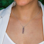 Created Sapphire Pendant in Sterling Silver, September birthstone, symbolizes sincerity and faithfulness, perfect for gifting.