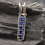 Created Sapphire Pendant made in 925 Sterling Silver with Round Created Blue Sapphire in Channel-Set setting, September Birthstone gift idea, symbolizes sincerity, truth, and faithfulness, ideal for everyday wear and perfect for birthday gifting and special occasions.