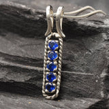 Created Sapphire Pendant made in 925 Sterling Silver with Round Created Blue Sapphire in Channel-Set setting, September Birthstone gift idea, symbolizes sincerity, truth, and faithfulness, ideal for everyday wear and perfect for birthday gifting and special occasions.