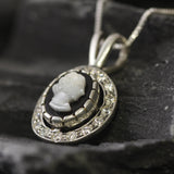 Victorian Cameo Necklace - Lady Antique Pendant - Roman Silver Necklace