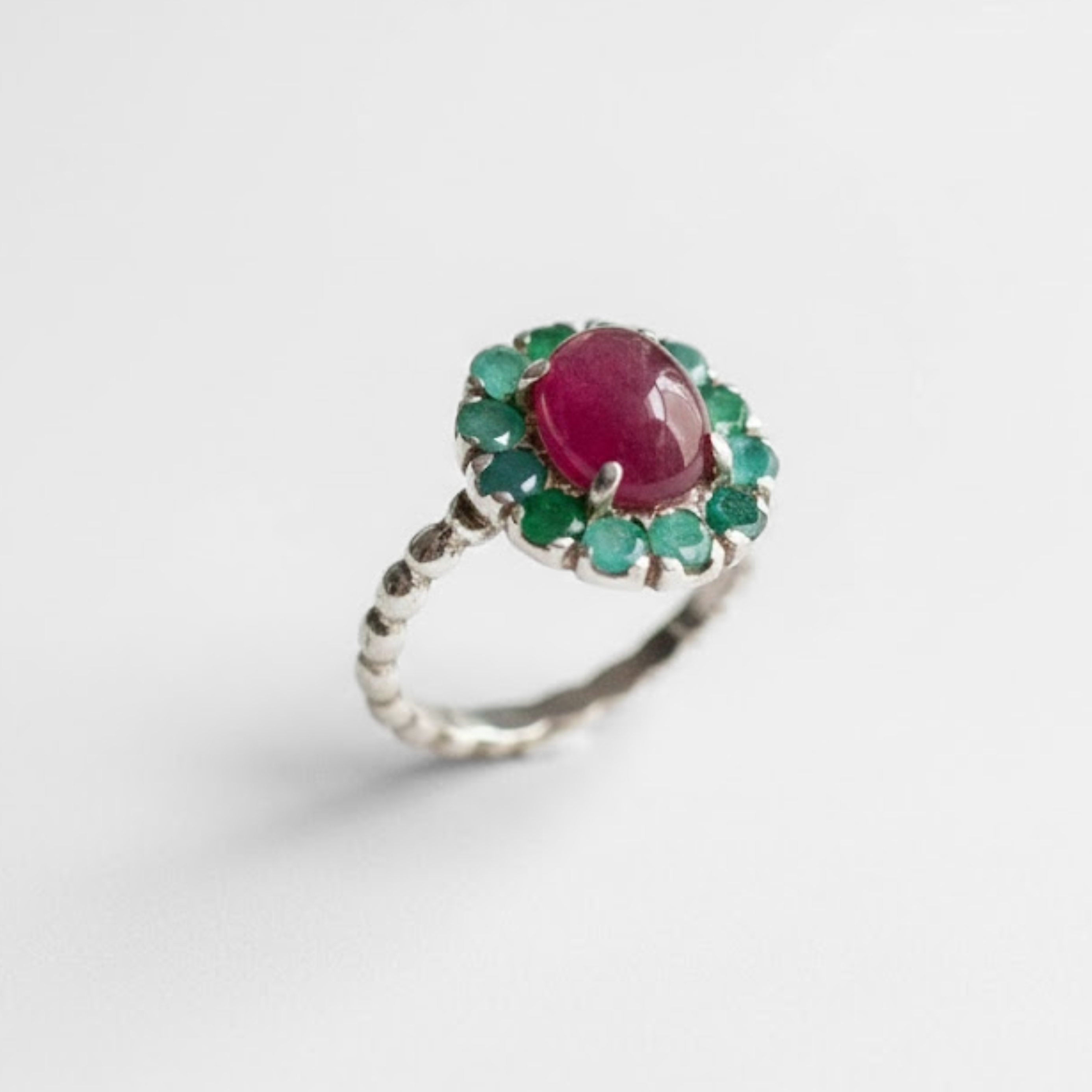 Stunning Natural Ruby Ring in 925 Sterling Silver, showcasing a halo design, ideal for daily wear and thoughtful gifting.
