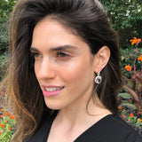 Victorian Topaz Earrings - White Topaz Earrings - Topaz Long Earrings