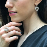 Victorian Topaz Earrings - White Topaz Earrings - Topaz Long Earrings