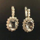 Victorian Topaz Earrings - White Topaz Earrings - Topaz Long Earrings