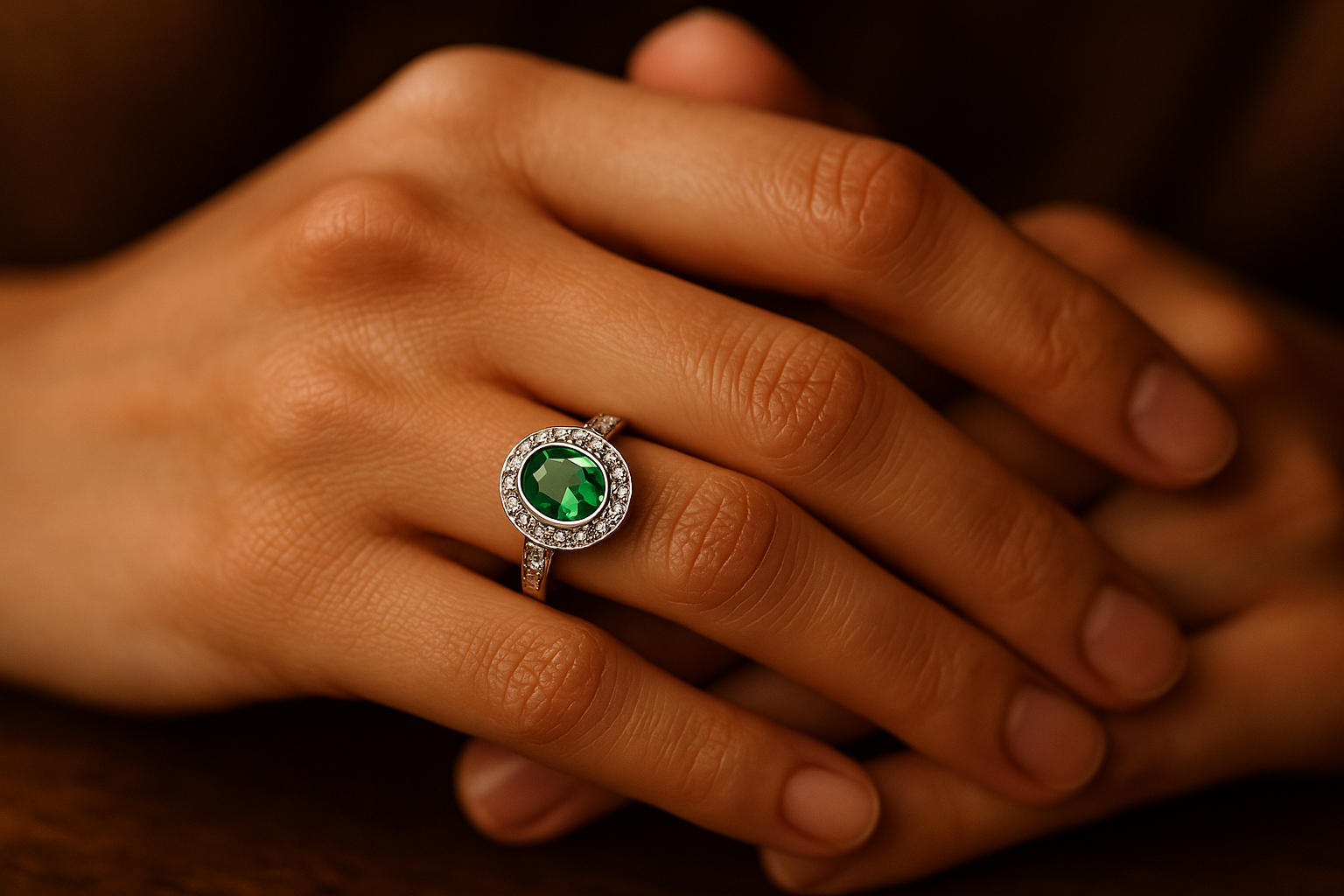 Created Emerald Ring in 925 Sterling Silver, Oval Green Emerald, May Birthstone, perfect for birthdays and special occasions.