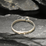 Sterling silver vintage band with calming Larimar, perfect for boho brides or spring birthdays.