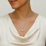 Elegant 925 Sterling Silver Natural Moonstone Pendant, June Birthstone, symbolizes hope and healing. Perfect for gifting.