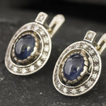 Charming Vintage Sapphire Earrings in 925 Silver, ideal for birthdays and special occasions, embracing natural beauty.
