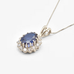 Sterling Silver Sapphire Pendant with an elegant oval blue sapphire, a timeless piece for daily wear and meaningful gifts.