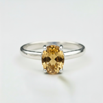 Charming Yellow Solitaire Ring with Natural Citrine in 925 Sterling Silver, a perfect addition to your jewelry collection.
