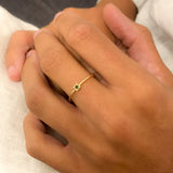 Real Gold Emerald Ring - Genuine Emerald Ring - Dainty Solid Gold Ring