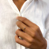 Real Sapphire Ring - Rose Gold Sapphire Ring - Blue Solid Gold Ring