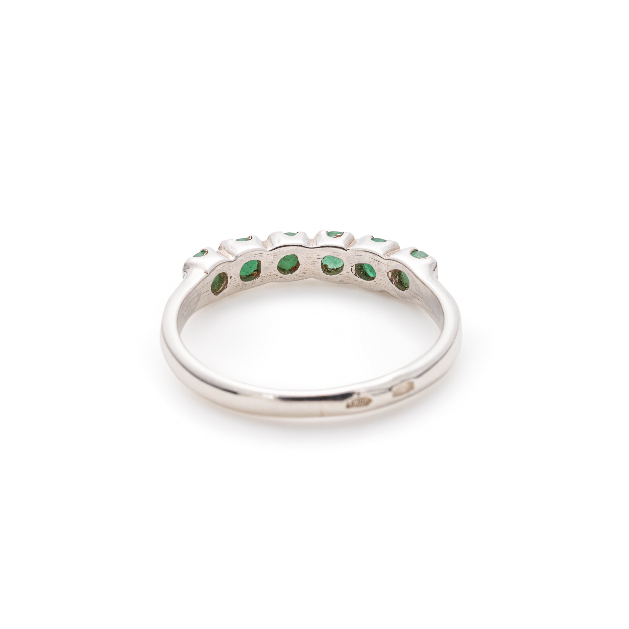 Real Emerald Ring in Half Eternity Stackable style