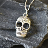 Silver Skull Pendant, Vintage Skull Necklace, Statement Skull Pendant, Solid Silver Pendant, Artistic Silver Pendant, 925 Sterling Silver