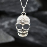 Silver Skull Pendant, Vintage Skull Necklace, Statement Skull Pendant, Solid Silver Pendant, Artistic Silver Pendant, 925 Sterling Silver